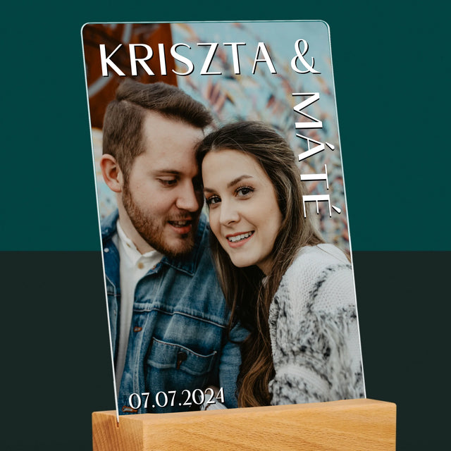 Fotó És Felirat: Keresztnevek Esküvő - Akrilüvegre Nyomtatott Kép