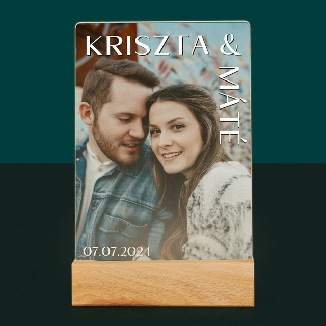 Fotó És Felirat: Keresztnevek Esküvő - Akrilüvegre Nyomtatott Kép