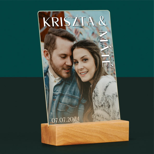 Fotó És Felirat: Keresztnevek Esküvő - Akrilüvegre Nyomtatott Kép