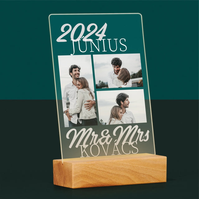 Fotókollázs: Mr&Mrs Dátum - Akrilüvegre Nyomtatott Kép