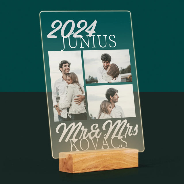 Fotókollázs: Mr&Mrs Dátum - Akrilüvegre Nyomtatott Kép