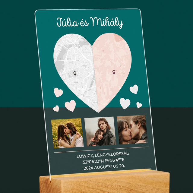 Városi Térkép: A Fél Szív - Akrilüvegre Nyomtatott Kép