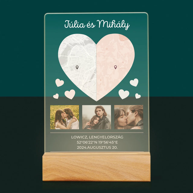 Városi Térkép: A Fél Szív - Akrilüvegre Nyomtatott Kép