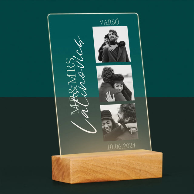 Fotókollázs: Mr&Mrs Esküvői - Akrilüvegre Nyomtatott Kép