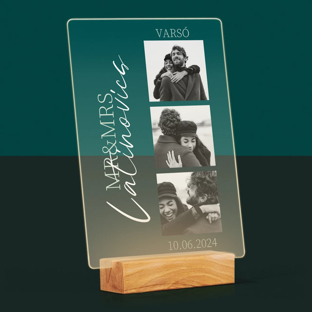 Fotókollázs: Mr&Mrs Esküvői - Akrilüvegre Nyomtatott Kép