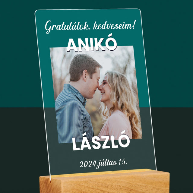 Fotó És Felirat: Házassági Jókívánságok - Akrilüvegre Nyomtatott Kép