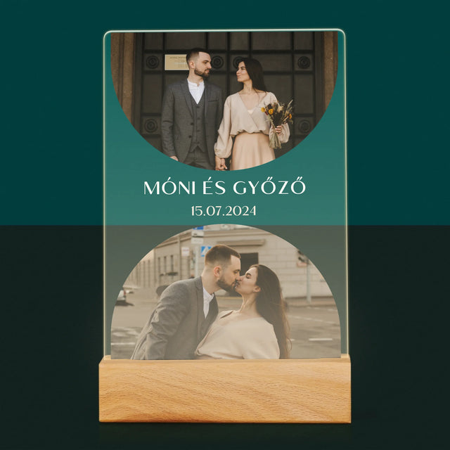 Fotókollázs: Esküvői Dátum - Akrilüvegre Nyomtatott Kép
