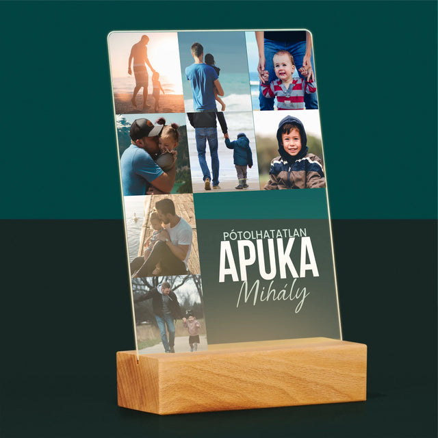 Fotókollázs: Pótolhatatlan Apuka - Akrilüvegre Nyomtatott Kép