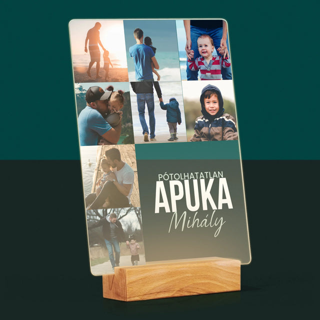 Fotókollázs: Pótolhatatlan Apuka - Akrilüvegre Nyomtatott Kép