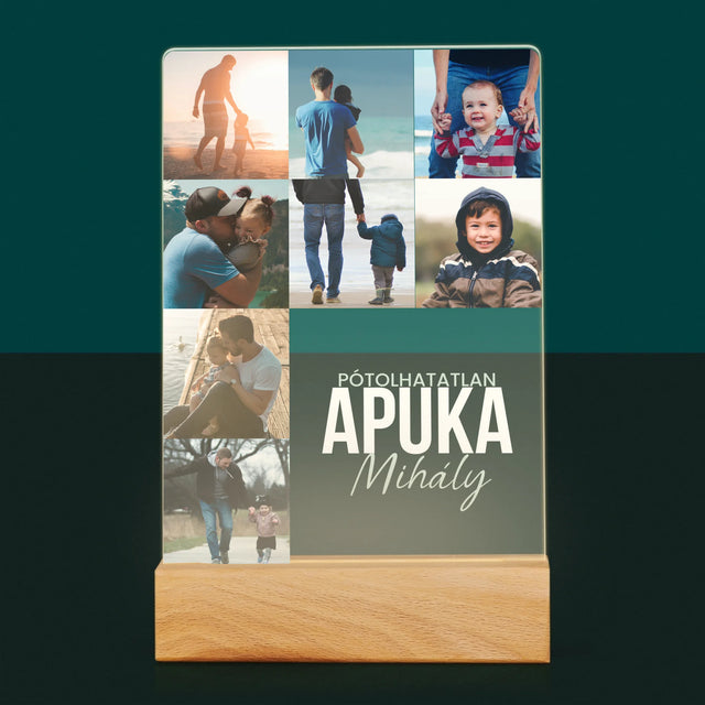 Fotókollázs: Pótolhatatlan Apuka - Akrilüvegre Nyomtatott Kép