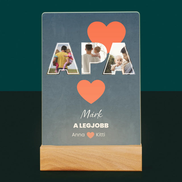 Fotókollázs: Apu A Legjobb - Akrilüvegre Nyomtatott Kép