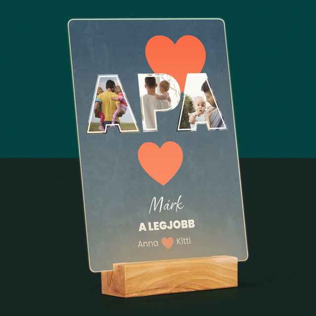 Fotókollázs: Apu A Legjobb - Akrilüvegre Nyomtatott Kép