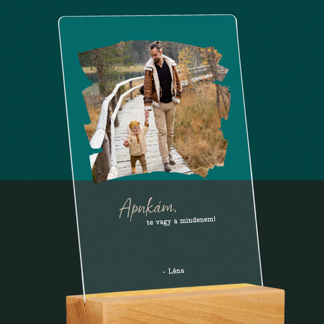 Fotó és aláírás: Üdvözlőlap apának - Nyomtatás akrilüvegre | HU