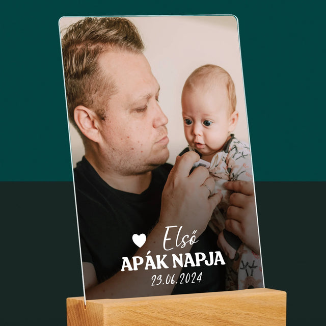 Fotó és felirat: Első Apák napja - Nyomtatás akrilüvegre | HU