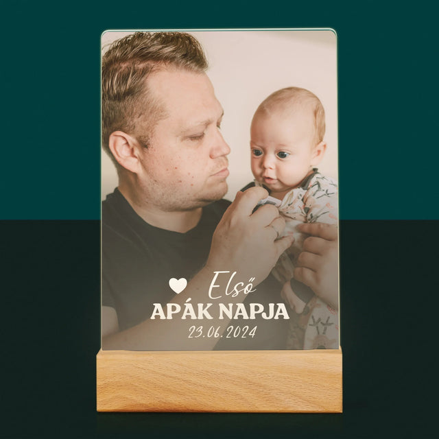 Fotó és felirat: Első Apák napja - Nyomtatás akrilüvegre | HU