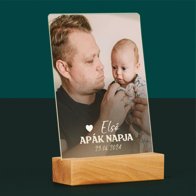 Fotó és felirat: Első Apák napja - Nyomtatás akrilüvegre | HU