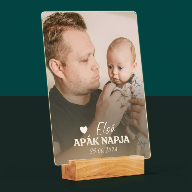 Fotó és felirat: Első Apák napja - Nyomtatás akrilüvegre | HU