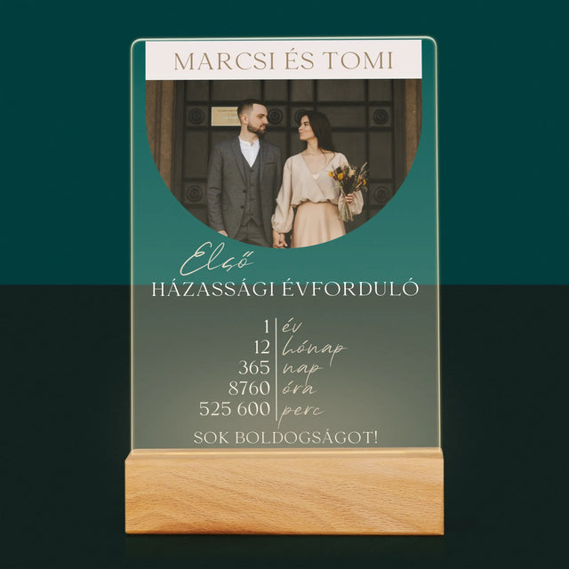 Fotó És Felirat: Első Házassági Évforduló - Akrilüvegre Nyomtatott Kép