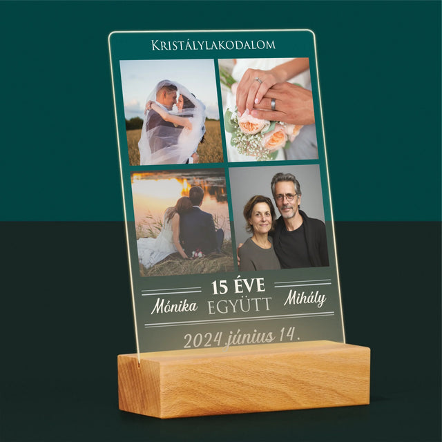 Fotókollázs: 15 Éve Együtt - Akrilüvegre Nyomtatott Kép