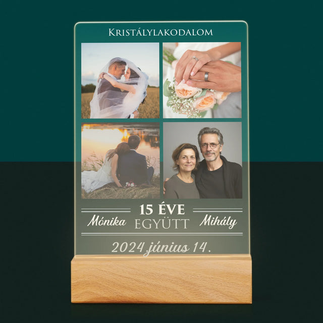 Fotókollázs: 15 Éve Együtt - Akrilüvegre Nyomtatott Kép