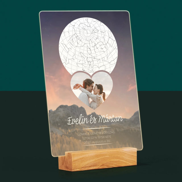 Csillagtérkép: Szerelmes Pár A Hegyekben - Akrilüvegre Nyomtatott Kép