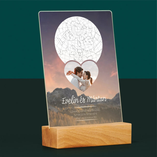 Csillagtérkép: Szerelmes Pár A Hegyekben - Akrilüvegre Nyomtatott Kép