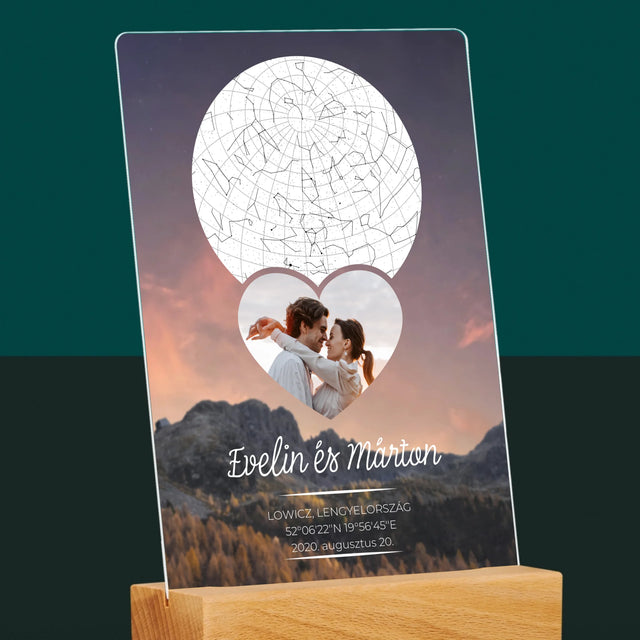 Csillagtérkép: Szerelmes Pár A Hegyekben - Akrilüvegre Nyomtatott Kép