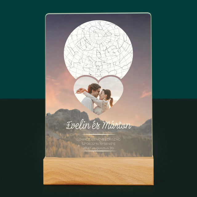 Csillagtérkép: Szerelmes Pár A Hegyekben - Akrilüvegre Nyomtatott Kép