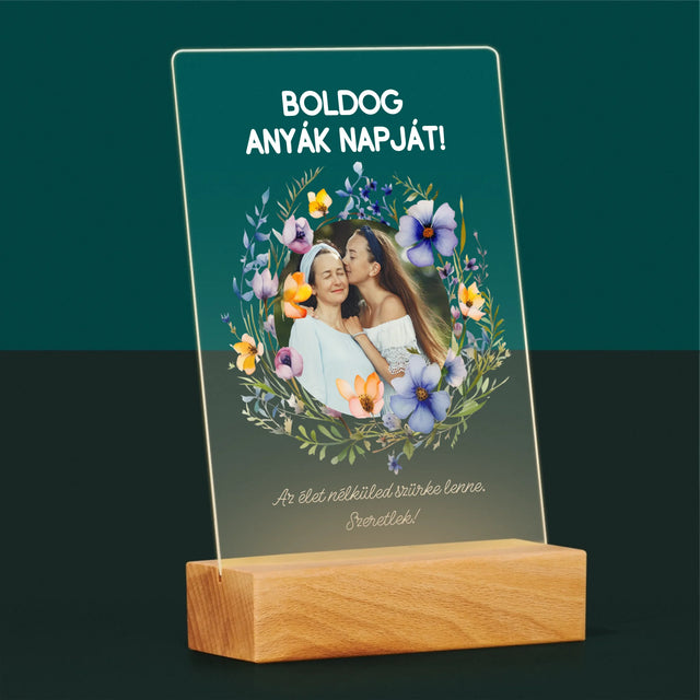 Fotó És Felirat: Sok Boldogságot Anyák Napja Alkalmából - Akrilüvegre Nyomtatott Kép