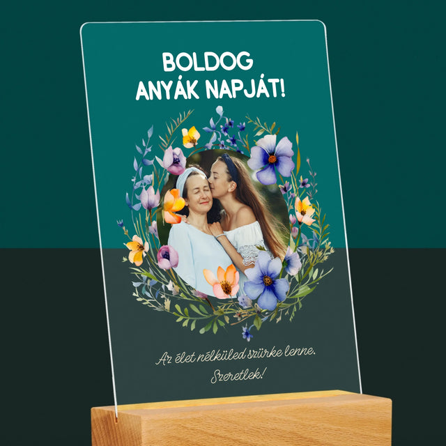 Fotó És Felirat: Sok Boldogságot Anyák Napja Alkalmából - Akrilüvegre Nyomtatott Kép
