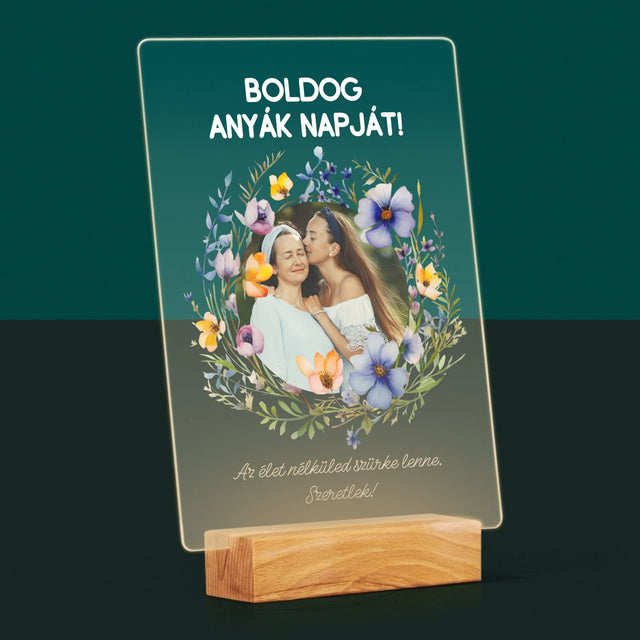 Fotó És Felirat: Sok Boldogságot Anyák Napja Alkalmából - Akrilüvegre Nyomtatott Kép
