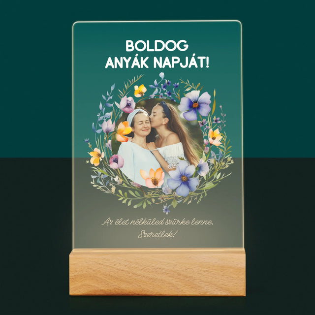 Fotó És Felirat: Sok Boldogságot Anyák Napja Alkalmából - Akrilüvegre Nyomtatott Kép