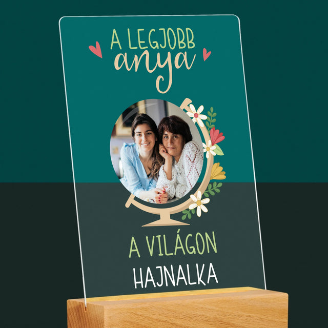 Fotó És Felirat: A Legjobb Anya Világ - Akrilüvegre Nyomtatott Kép