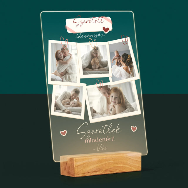 Fotókollázs: Szeretlek Téged Anyu - Akrilüvegre Nyomtatott Kép