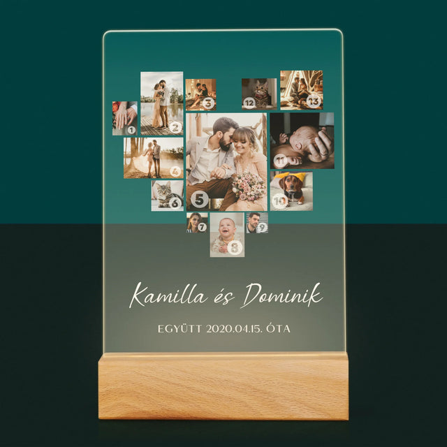 Fotókollázs: Szív Alakú Kollázs Képekből - Akrilüvegre Nyomtatott Kép