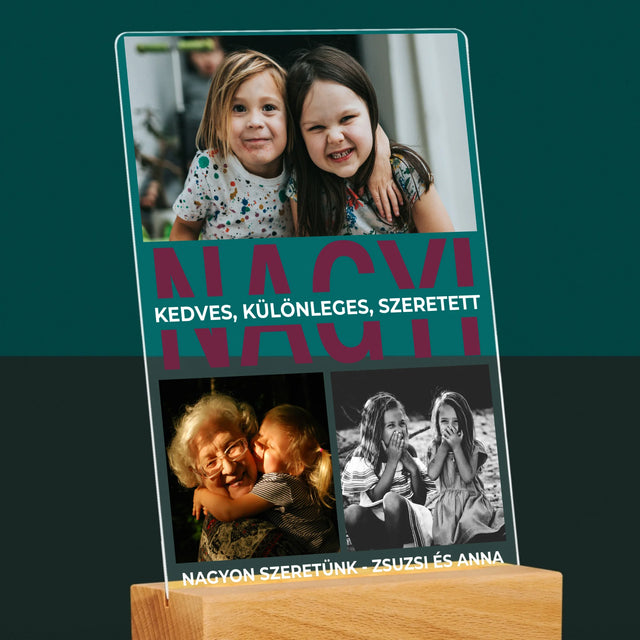 Fotókollázs: Nagymama Jellemzői - Akrilüvegre Nyomtatott Kép