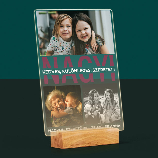 Fotókollázs: Nagymama Jellemzői - Akrilüvegre Nyomtatott Kép