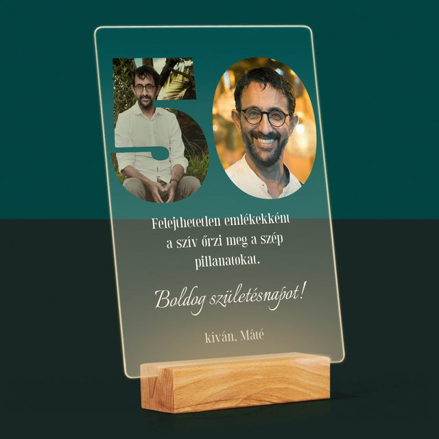 Szó Fotókból: 50 Szülinap - Akrilüvegre Nyomtatott Kép