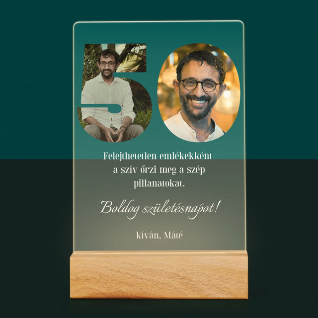 Szó Fotókból: 50 Szülinap - Akrilüvegre Nyomtatott Kép