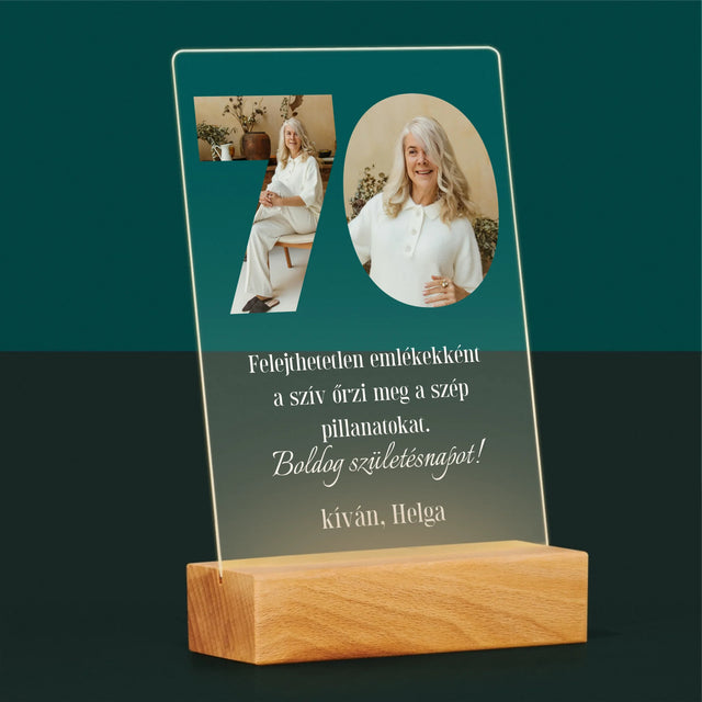 Szó Fotókból: 70 Szülinap - Akrilüvegre Nyomtatott Kép