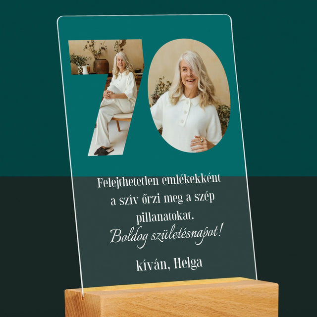 Szó Fotókból: 70 Szülinap - Akrilüvegre Nyomtatott Kép