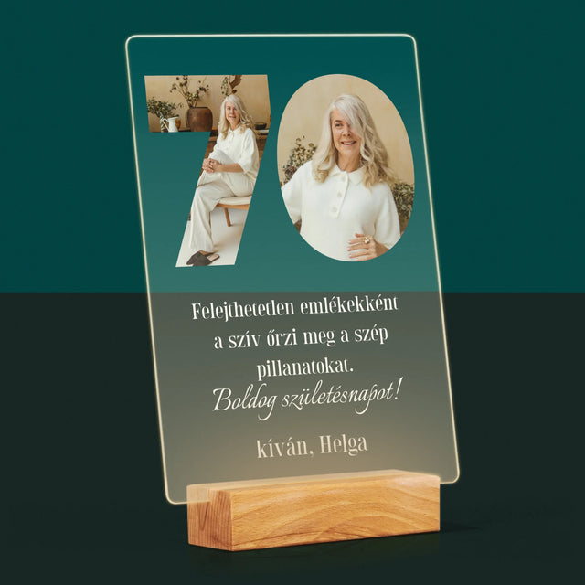 Szó Fotókból: 70 Szülinap - Akrilüvegre Nyomtatott Kép