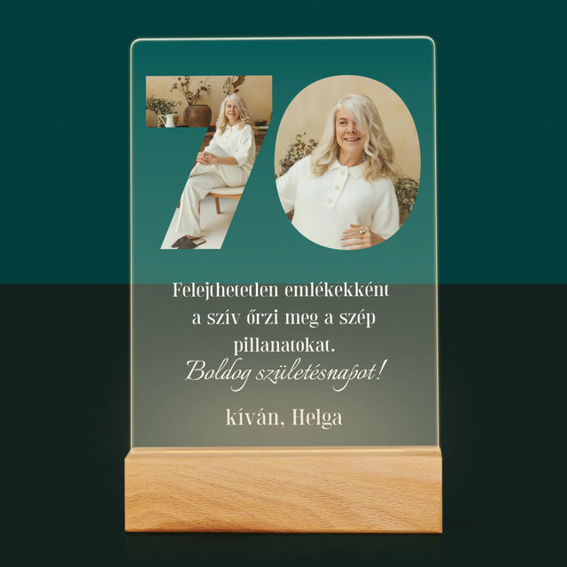 Szó Fotókból: 70 Szülinap - Akrilüvegre Nyomtatott Kép