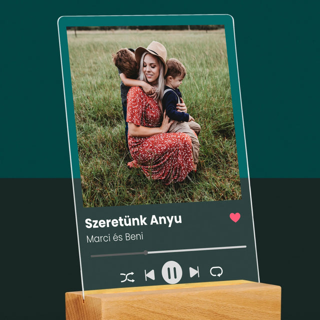 Fotó És Felirat: Szeretünk Anyu - Akrilüvegre Nyomtatott Kép