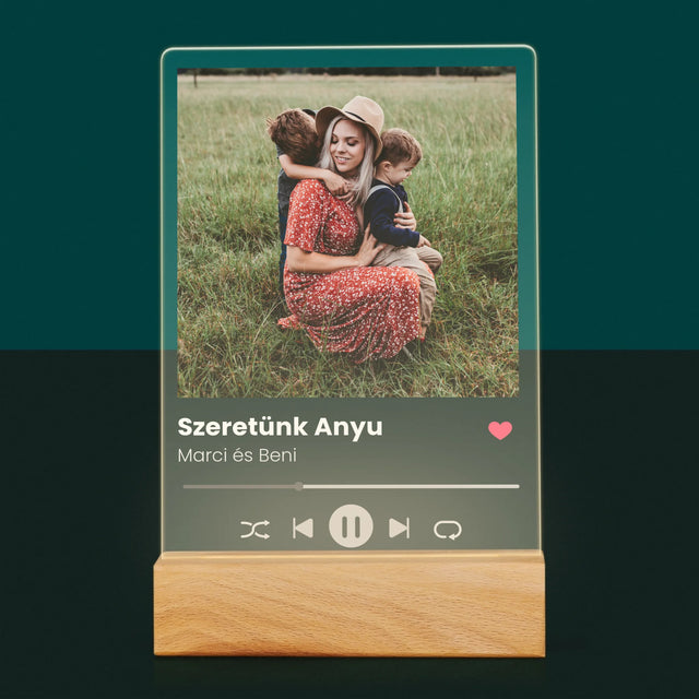 Fotó És Felirat: Szeretünk Anyu - Akrilüvegre Nyomtatott Kép