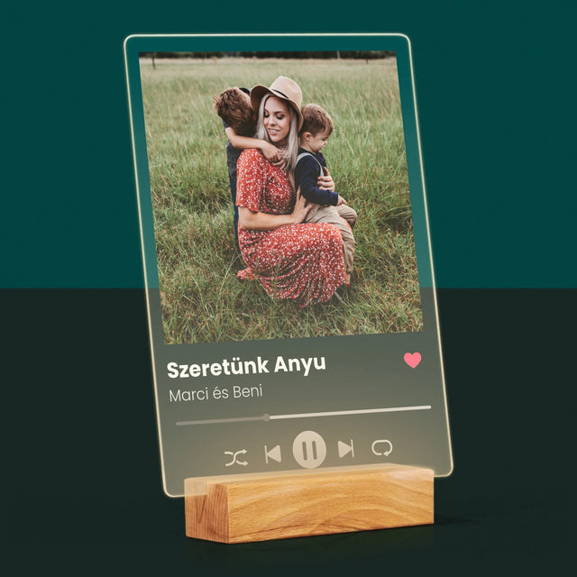 Fotó És Felirat: Szeretünk Anyu - Akrilüvegre Nyomtatott Kép