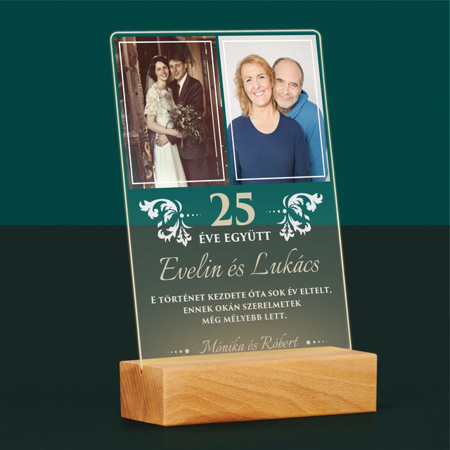 Fotókollázs: 25 Éve Együtt - Akrilüvegre Nyomtatott Kép