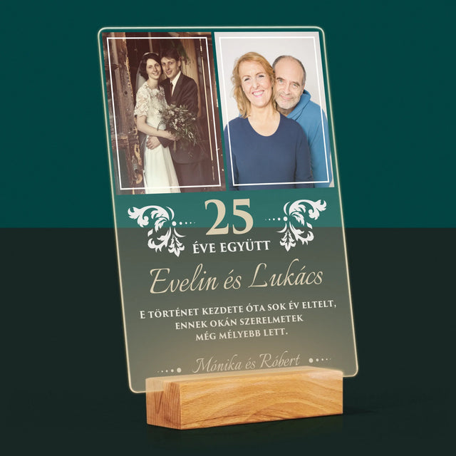 Fotókollázs: 25 Éve Együtt - Akrilüvegre Nyomtatott Kép