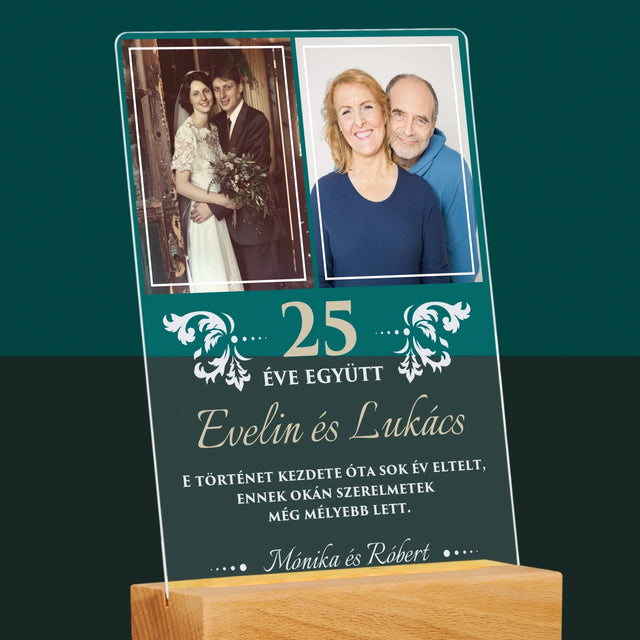 Fotókollázs: 25 Éve Együtt - Akrilüvegre Nyomtatott Kép