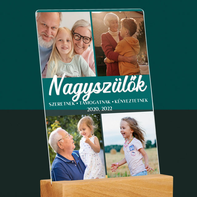 Fotókollázs: Szretett Nagyszülők - Akrilüvegre Nyomtatott Kép